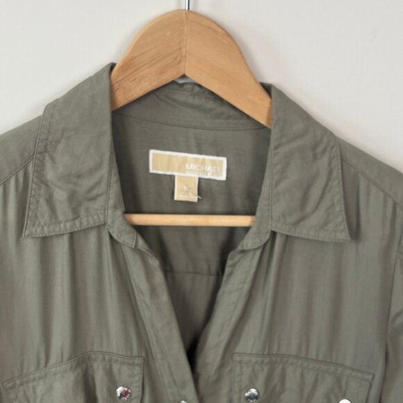 Michael Kors Pullover Shirt Dress in Light Olive Green, Size M - Picture 3 of 15